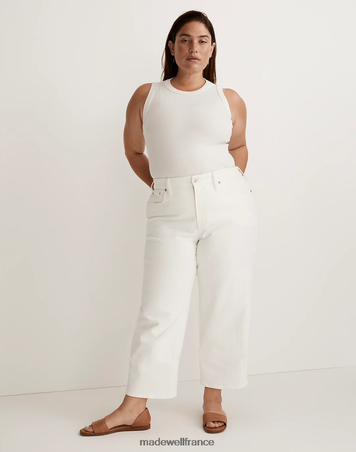 vêtements fr Madewell femmes le jean court large vintage plus parfait carrelage blanc DX88282543