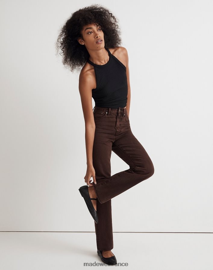 vêtements fr Madewell femmes le jean droit des années 90 café noir DX88282576