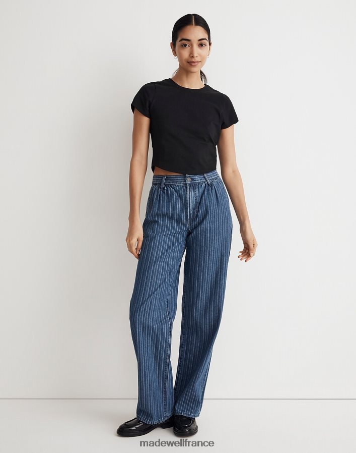 vêtements fr Madewell femmes le parfait pantalon large vintage jean rayure indigo rayure dobby indigo DX88282481