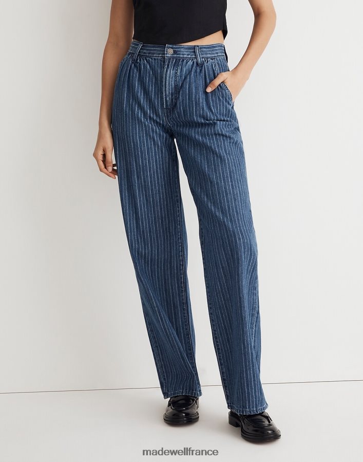 vêtements fr Madewell femmes le parfait pantalon large vintage jean rayure indigo rayure dobby indigo DX88282481