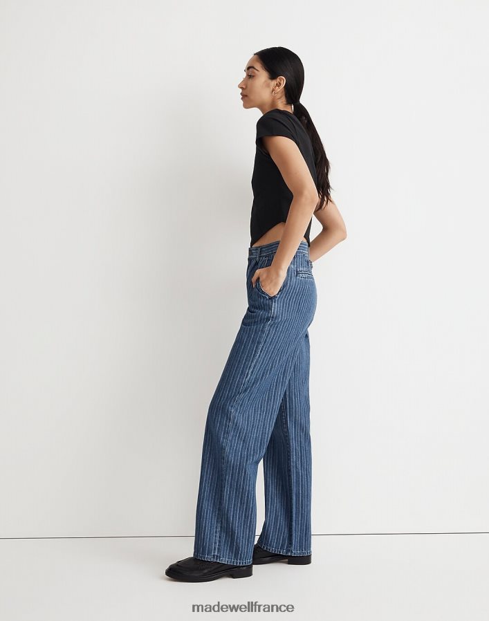 vêtements fr Madewell femmes le parfait pantalon large vintage jean rayure indigo rayure dobby indigo DX88282481