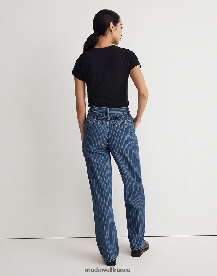 vêtements fr Madewell femmes le parfait pantalon large vintage jean rayure indigo rayure dobby indigo DX88282481