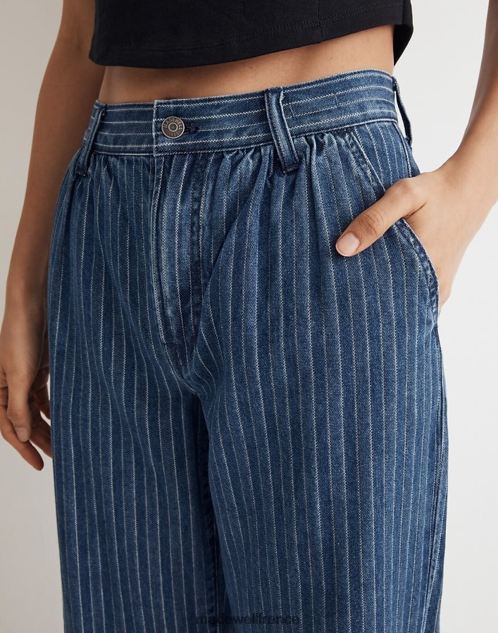 vêtements fr Madewell femmes le parfait pantalon large vintage jean rayure indigo rayure dobby indigo DX88282481
