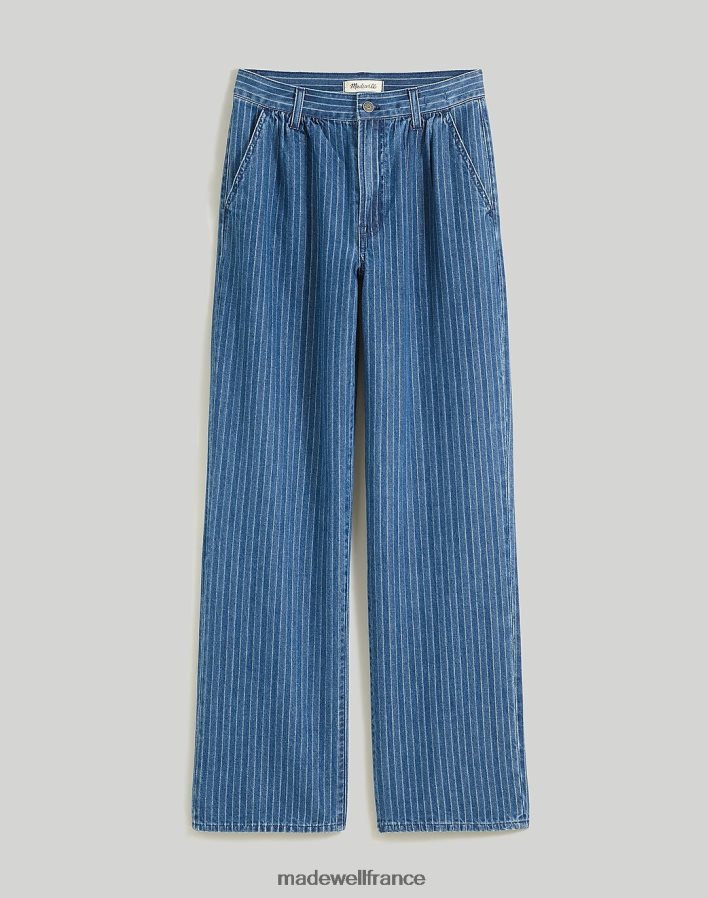 vêtements fr Madewell femmes le parfait pantalon large vintage jean rayure indigo rayure dobby indigo DX88282481