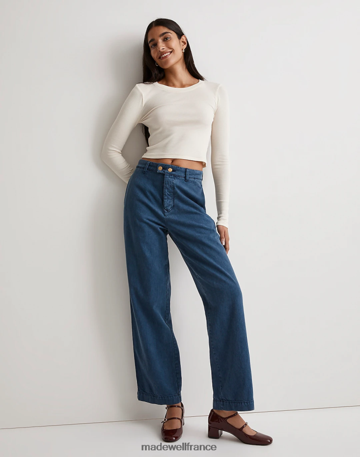 vêtements fr Madewell femmes pantalon chino cargo à côtés b surteinture cloche bleue DX88281339