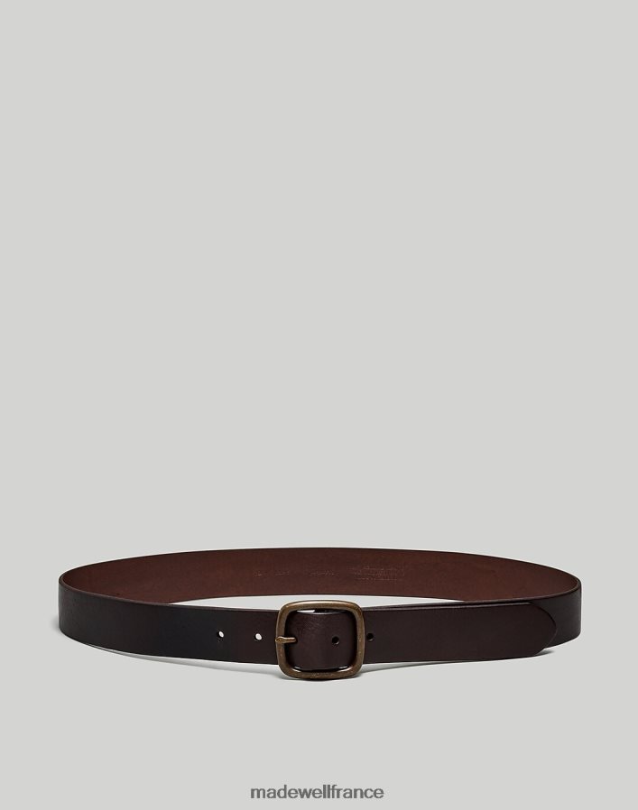 accessoires fr Madewell Hommes ceinture à barre centrale en cuir café noir DX882815