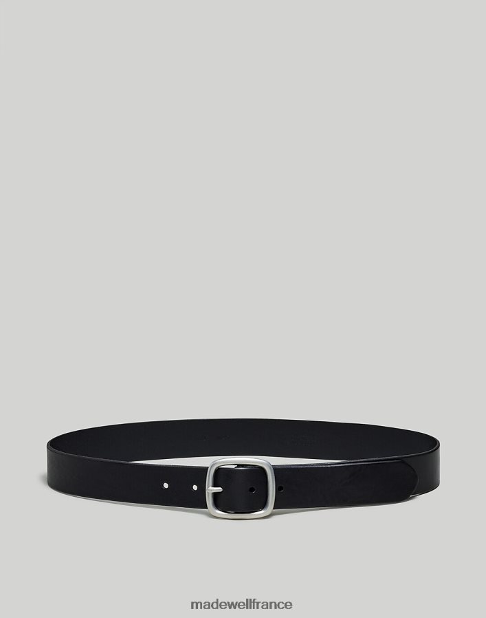 accessoires fr Madewell Hommes ceinture à barre centrale en cuir vrai noir DX882816