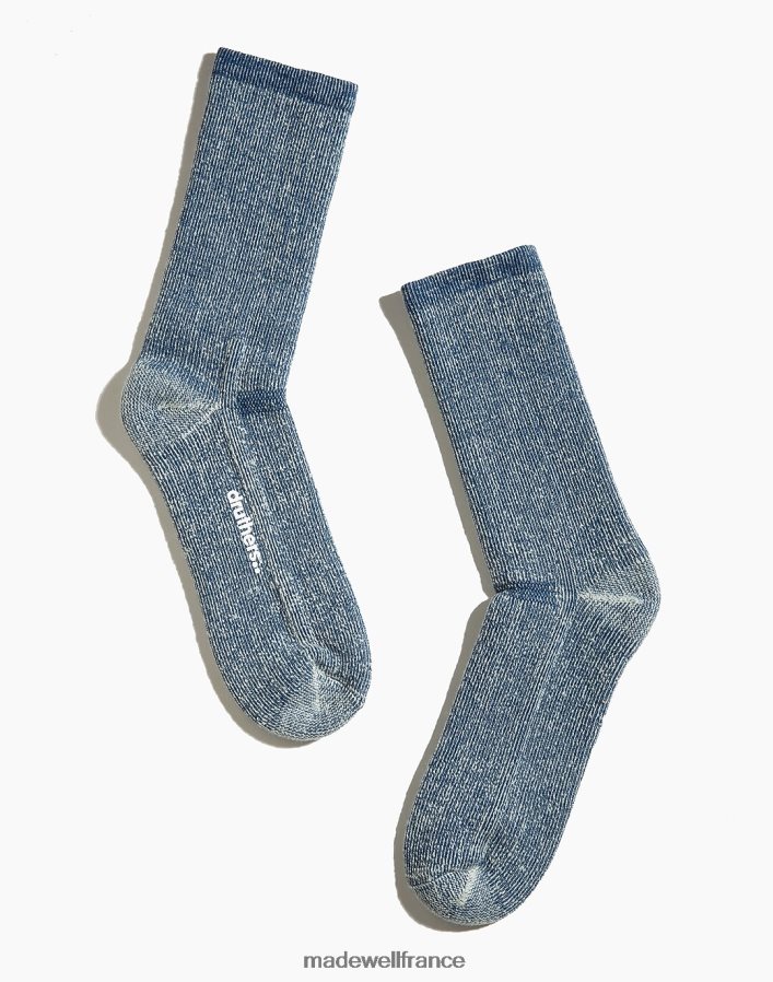 accessoires fr Madewell Hommes chaussettes maison en laine mérinos Druthers bleu DX882852