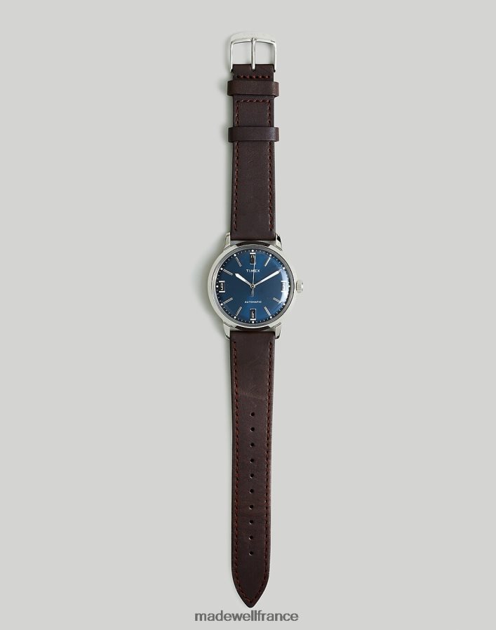 accessoires fr Madewell Hommes montre timex marlin automatique avec bracelet en cuir de 40 mm argent bleu marron DX8828592
