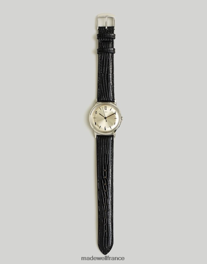 accessoires fr Madewell Hommes montre timex marlin à remontage manuel avec bracelet en cuir de 34 mm argentnoir DX8828593