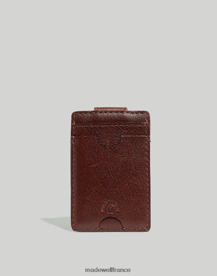accessoires fr Madewell Hommes porte-cartes en cuir avec aimant brun riche DX882866