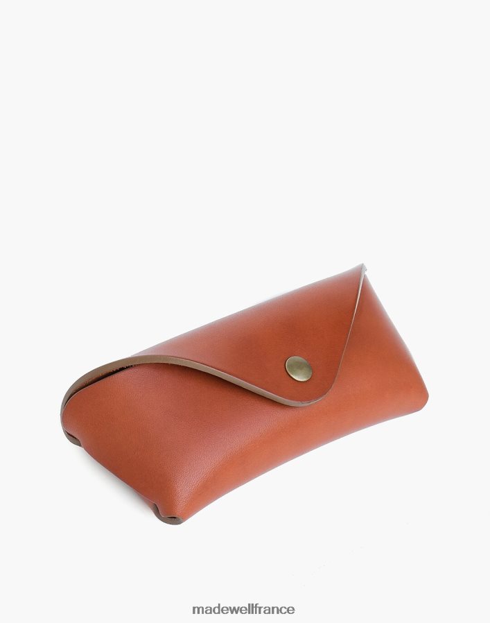 accessoires fr Madewell Hommes étui à lunettes avec languette en cuir makr brun DX882881
