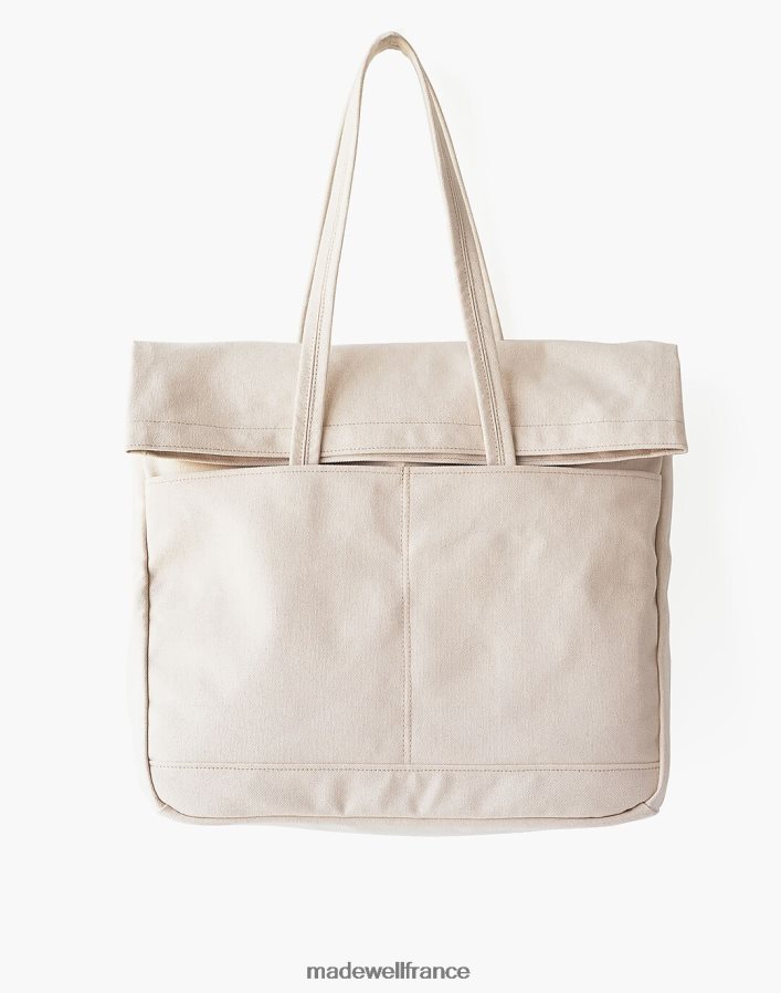 accessoires fr Madewell Hommes sac week-end pliable en toile et cuir makr brun DX88286