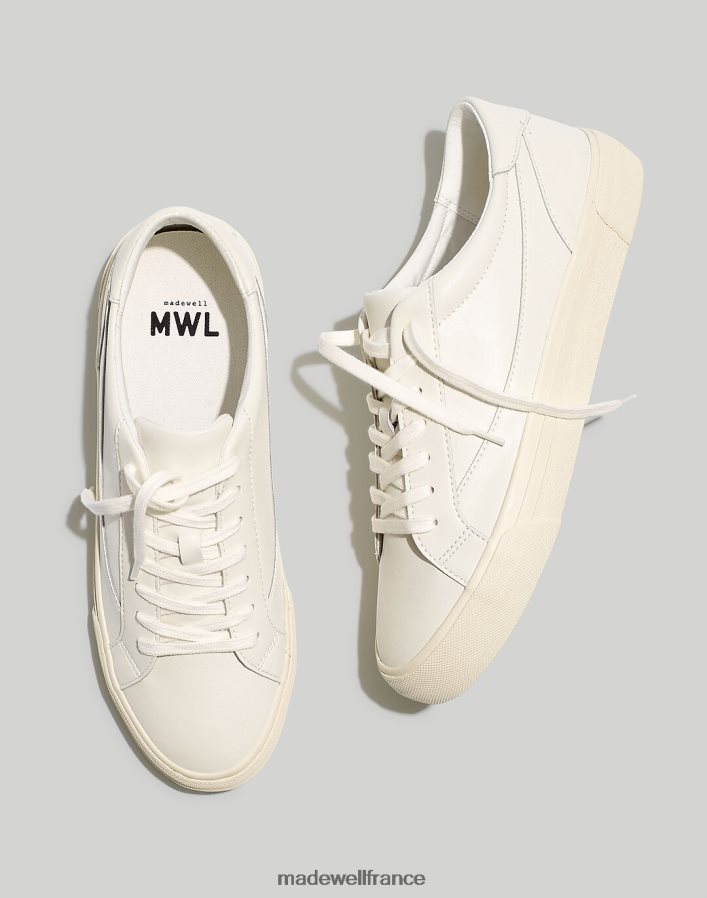 chaussure fr Madewell Hommes baskets basses trottoir en cuir parchemin pâle DX8828627