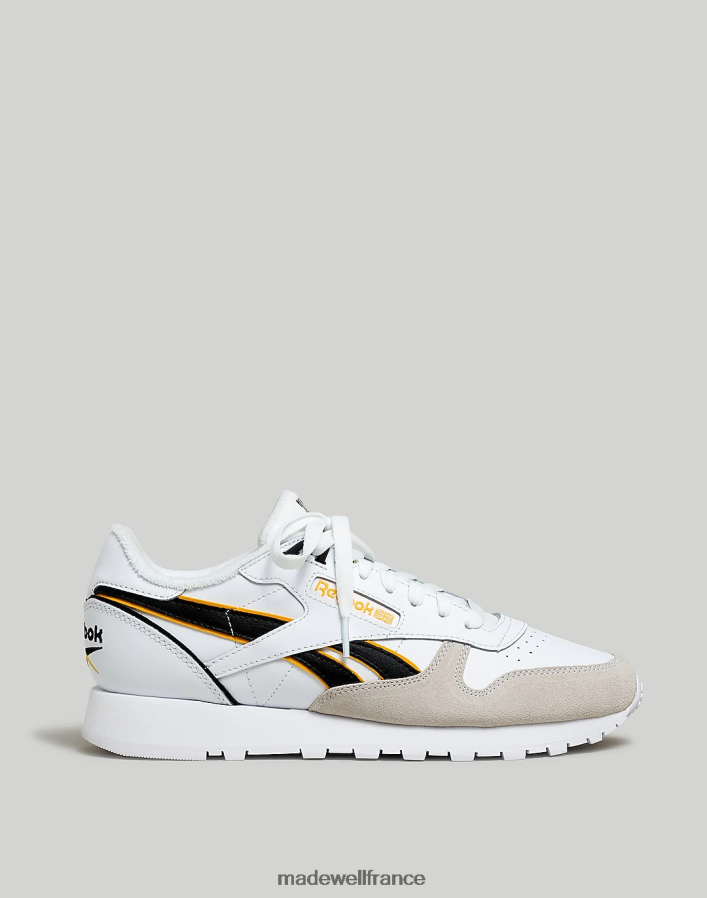 chaussure fr Madewell Hommes reebok baskets classiques en cuir blanc noir jaune DX8828570