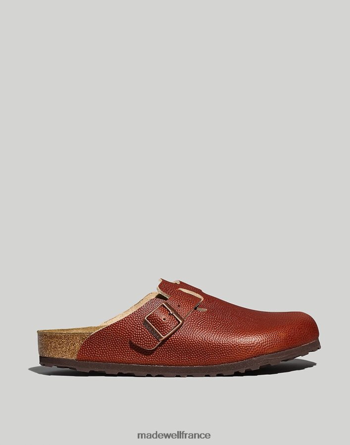 chaussure fr Madewell Hommes Birkenstock Boston - Sabots en cuir texturé avec semelle souple rôti DX8828394