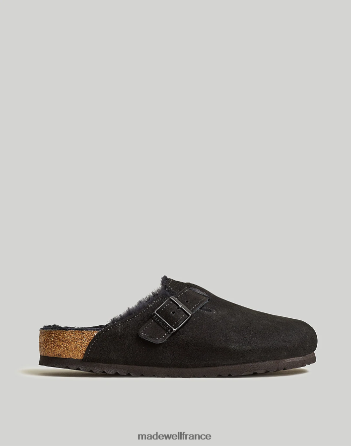 chaussure fr Madewell Hommes sabots boston en daim birkenstock noir DX8828392