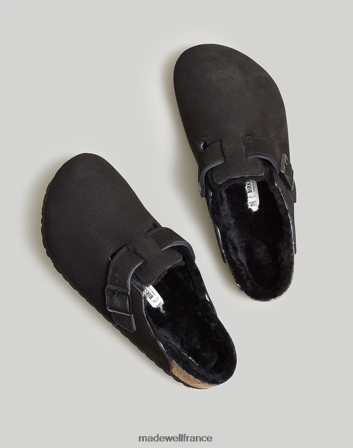 chaussure fr Madewell Hommes sabots boston en daim birkenstock noir DX8828392