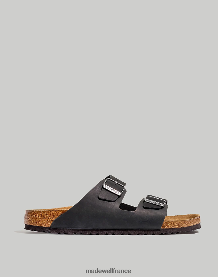 chaussure fr Madewell Hommes birkenstock - arizona - Sandales à semelle souple en cuir huilé vrai noir DX8828621