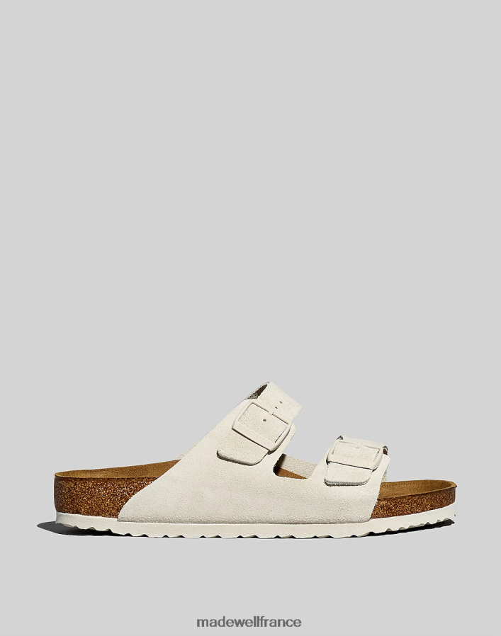 chaussure fr Madewell Hommes sandales arizona en daim birkenstock blanc antique DX8828400