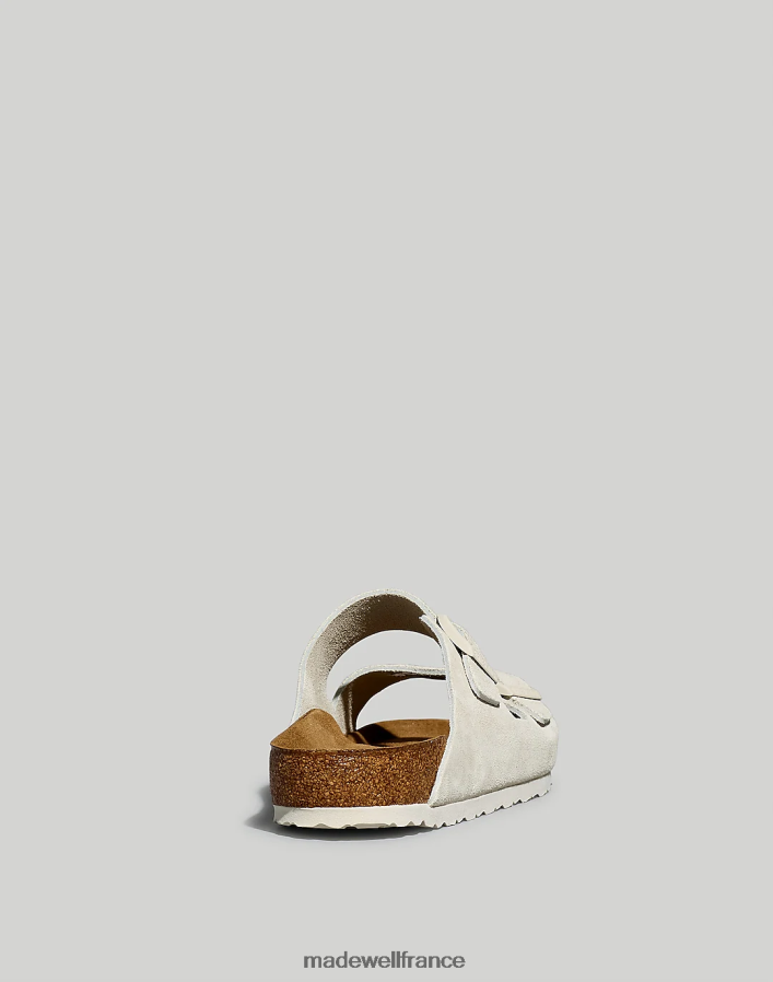 chaussure fr Madewell Hommes sandales arizona en daim birkenstock blanc antique DX8828400