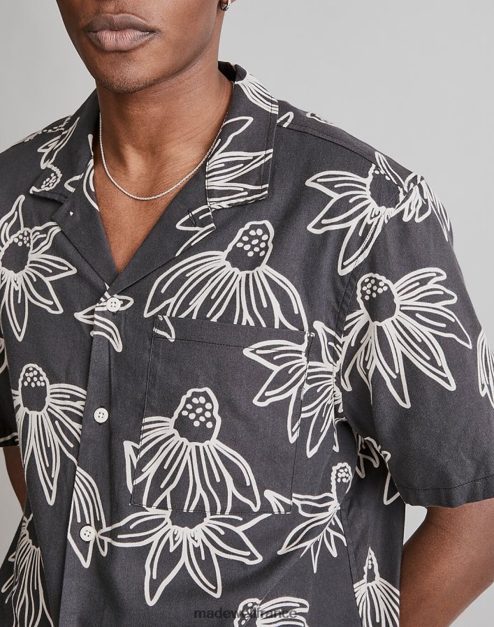 vêtements fr Madewell Hommes chemise boxy à manches courtes imprimé floral charbon noir DX8828253