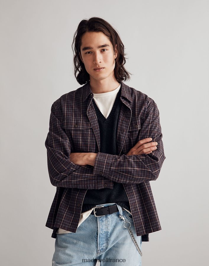 vêtements fr Madewell Hommes chemise carrée brossée perceuse kaki DX8828283