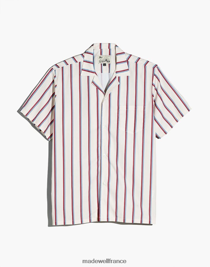vêtements fr Madewell Hommes chemise de camp de baigneur fine rayure rouge et bleue DX8828391