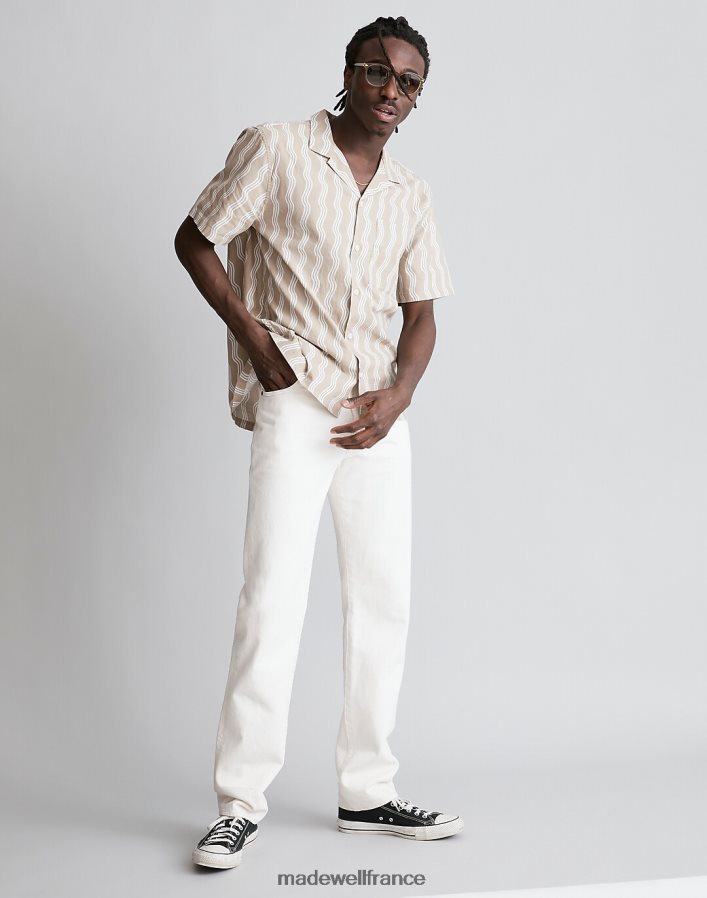 vêtements fr Madewell Hommes chemise facile à manches courtes en mélange de chanvre et de coton wave forme grise DX8828260