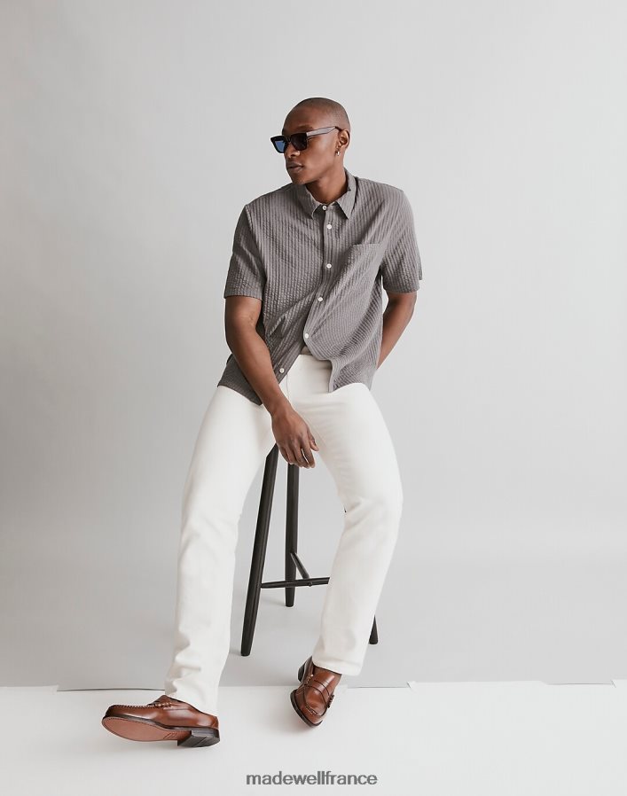 vêtements fr Madewell Hommes chemise facile à manches courtes en seersucker large camomille DX8828246