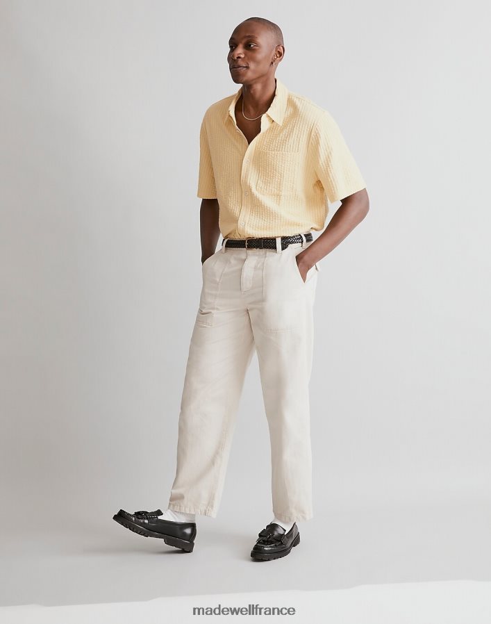 vêtements fr Madewell Hommes chemise facile à manches courtes en seersucker large camomille DX8828248