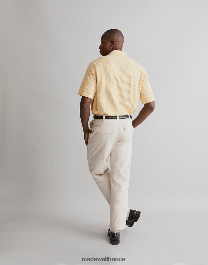 vêtements fr Madewell Hommes chemise facile à manches courtes en seersucker large camomille DX8828248
