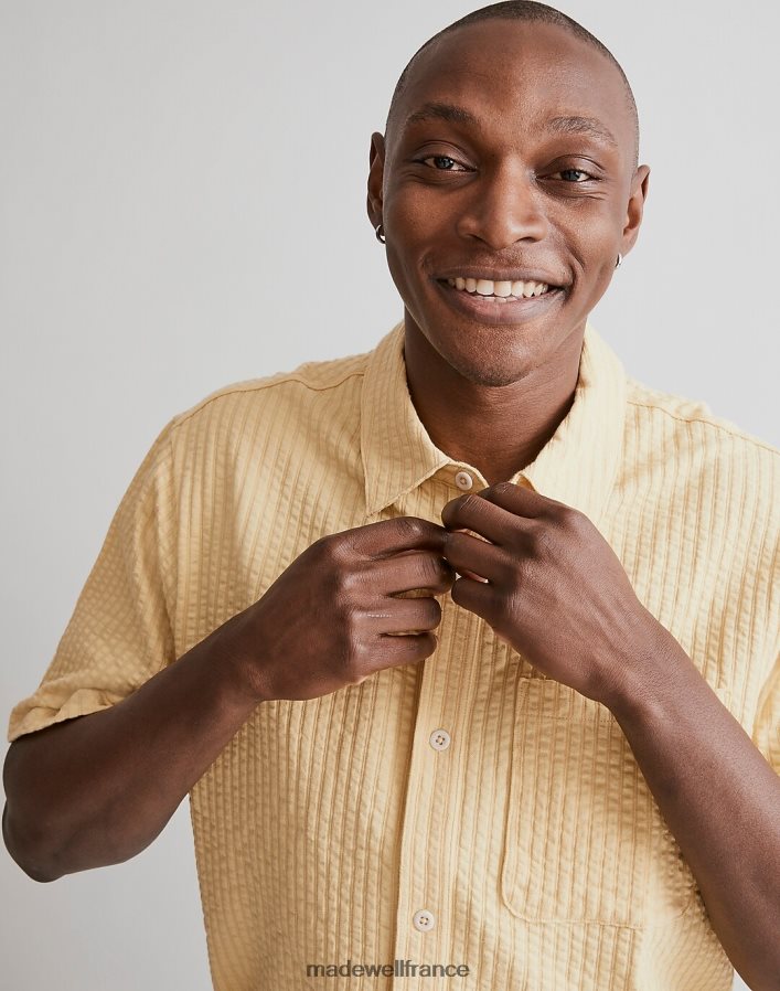 vêtements fr Madewell Hommes chemise facile à manches courtes en seersucker large camomille DX8828248