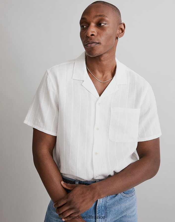 vêtements fr Madewell Hommes chemise facile à manches courtes à rayures texturées charbon noir DX8828251