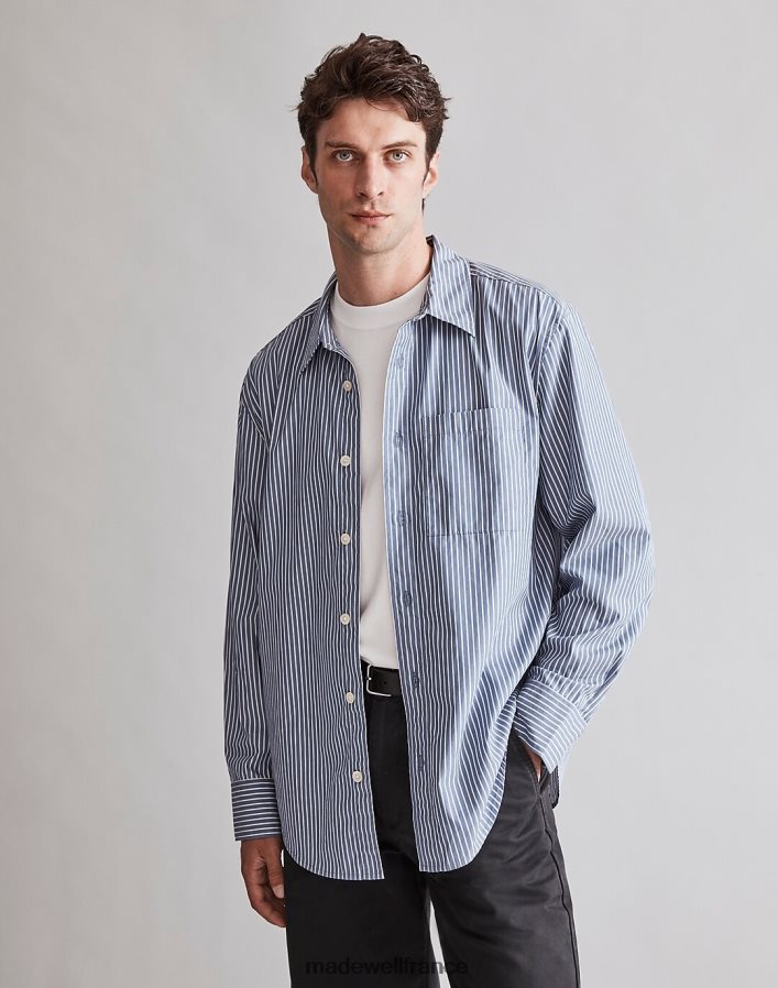 vêtements fr Madewell Hommes chemise facile à manches longues en popeline joli bleu DX8828293