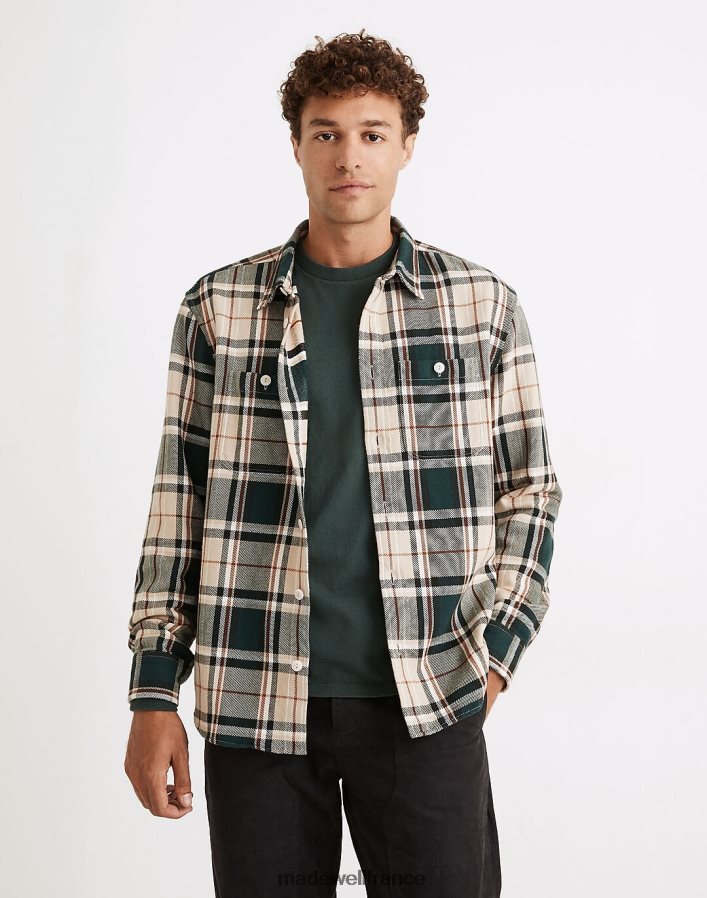 vêtements fr Madewell Hommes chemise à manches longues en sergé facile à carreaux Peterson fondu à carreaux ambre or DX8828282