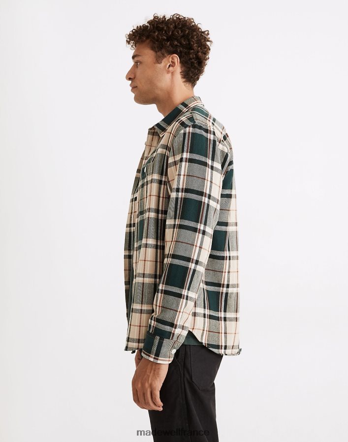 vêtements fr Madewell Hommes chemise à manches longues en sergé facile à carreaux Peterson fondu à carreaux ambre or DX8828282