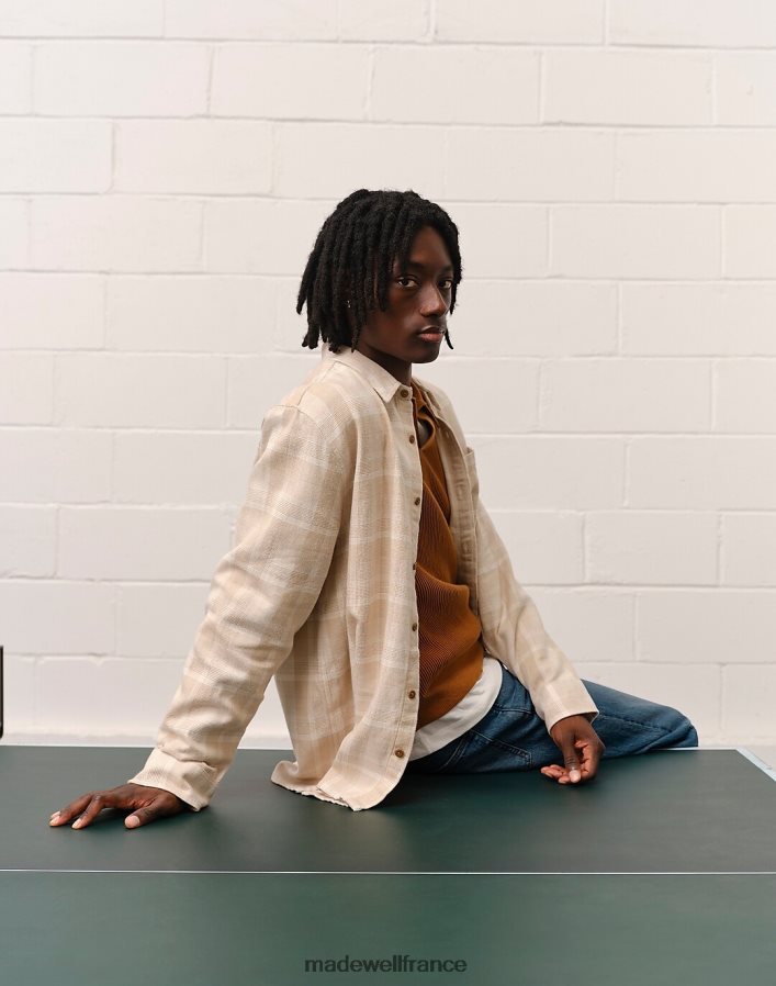 vêtements fr Madewell Hommes chemise à manches longues facile en flanelle du dimanche phare DX8828299