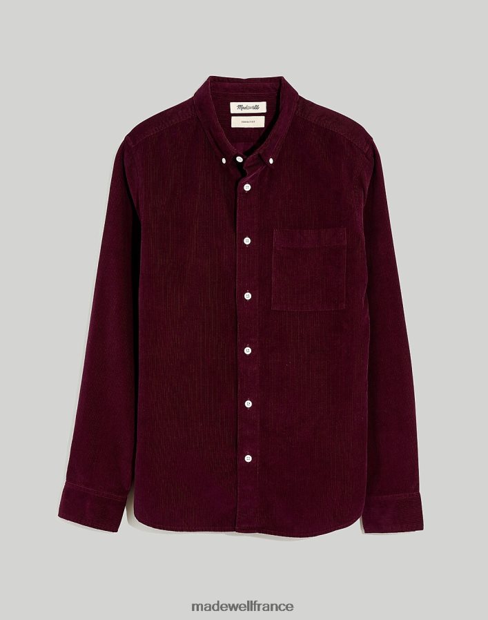 vêtements fr Madewell Hommes chemise parfaite en velours côtelé à manches longues cannelle chaude DX8828239