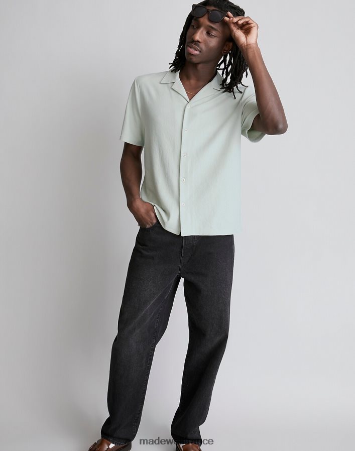 vêtements fr Madewell Hommes chemise texturée facile à manches courtes sauge cendrée DX8828258