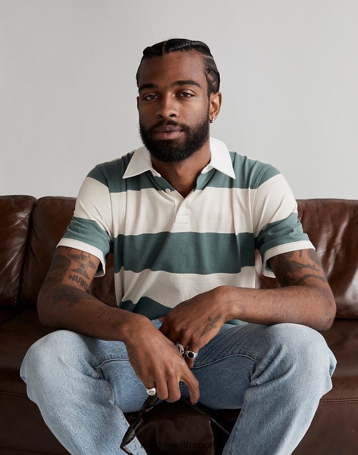 vêtements fr Madewell Hommes polo rugby à manches courtes océan DX8828618