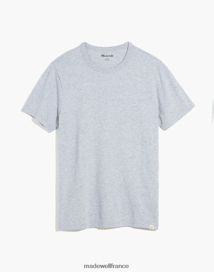 vêtements fr Madewell Hommes t-shirt à col rond teint en pièce gris chiné DX8828351