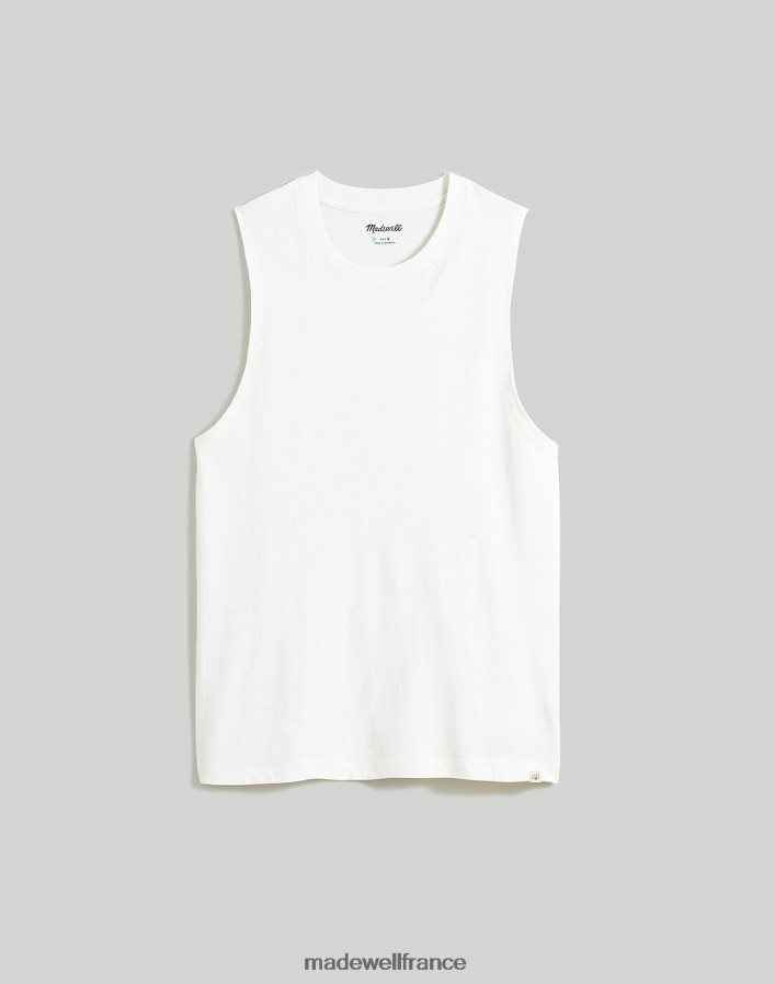 vêtements fr Madewell Hommes t-shirt muscle en coton mélangé recyclé ivoire brillant DX8828362