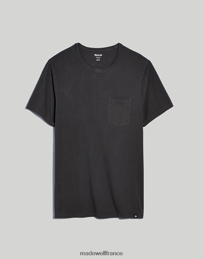 vêtements fr Madewell Hommes t-shirt à poche ras du cou allday teint en pièce charbon noir DX8828365