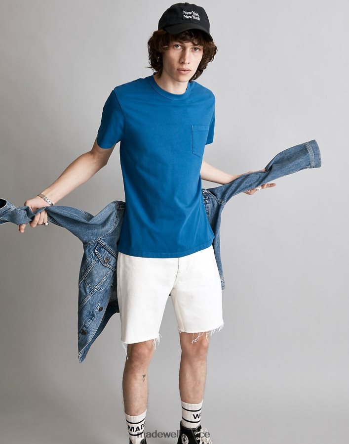 vêtements fr Madewell Hommes t-shirt à poche ras du cou allday teint en pièce charbon noir DX8828367