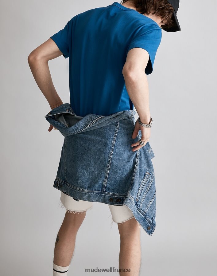 vêtements fr Madewell Hommes t-shirt à poche ras du cou allday teint en pièce charbon noir DX8828367