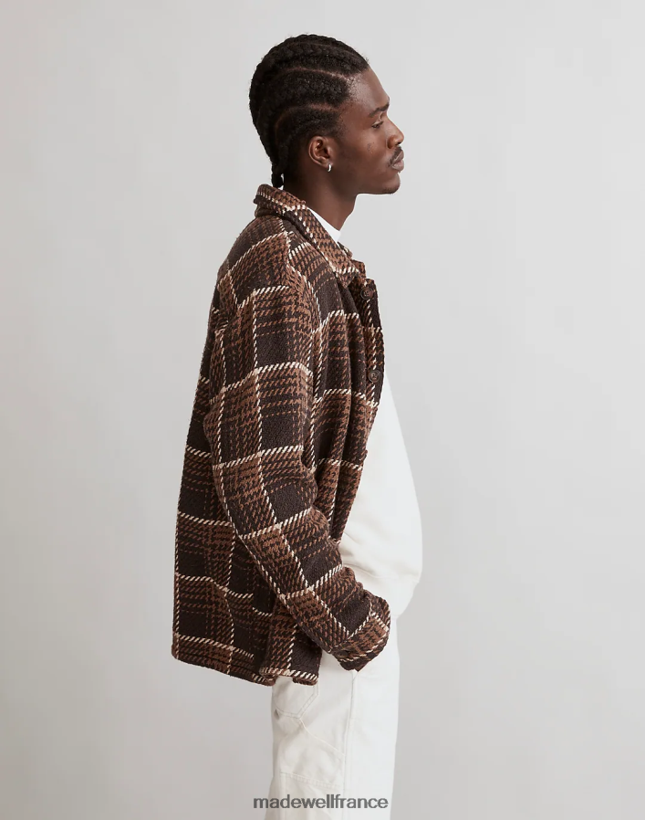 vêtements fr Madewell Hommes veste-chemise boxy en sergé carreaux cassés torréfaction foncée DX8828314
