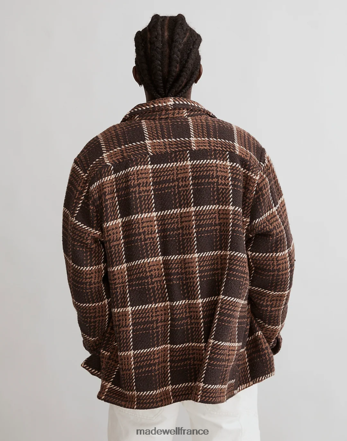 vêtements fr Madewell Hommes veste-chemise boxy en sergé carreaux cassés torréfaction foncée DX8828314