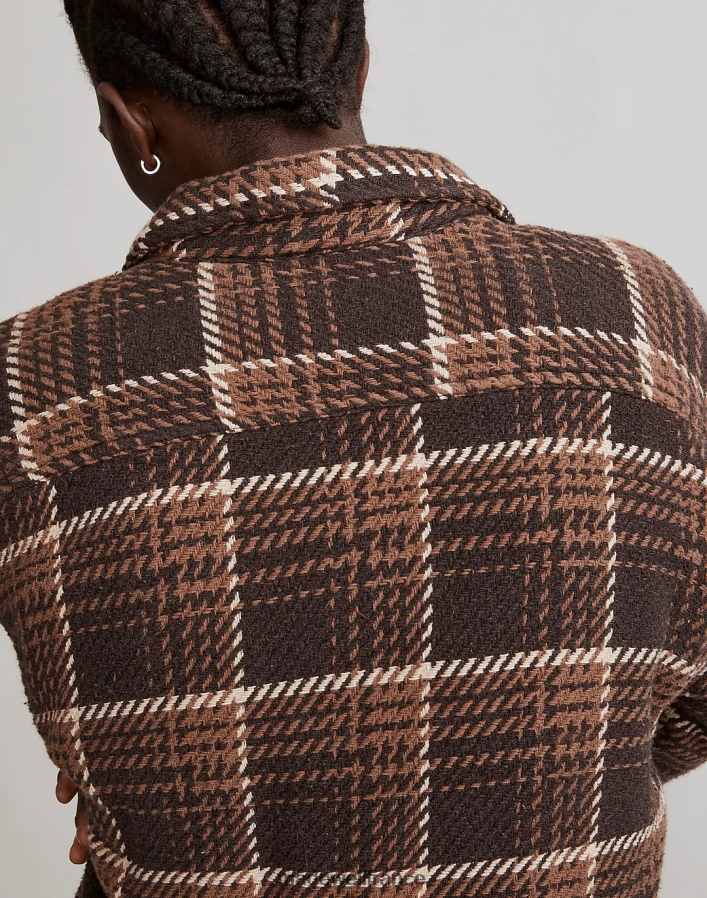 vêtements fr Madewell Hommes veste-chemise boxy en sergé carreaux cassés torréfaction foncée DX8828314