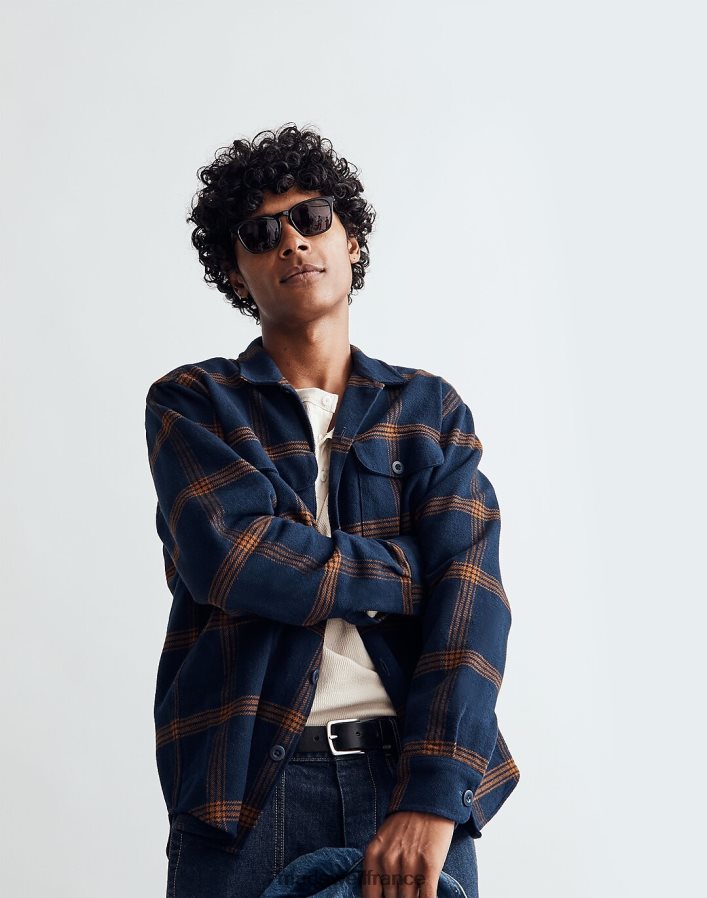 vêtements fr Madewell Hommes veste-chemise facile en flanelle brossée charbon noir DX8828309